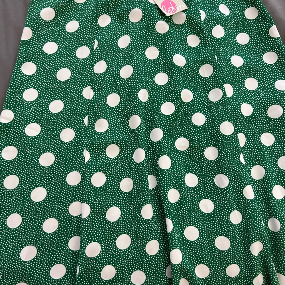 Boden “Darlena” Skirt – NWT – Green Polka Dot – Size 8 Petite
